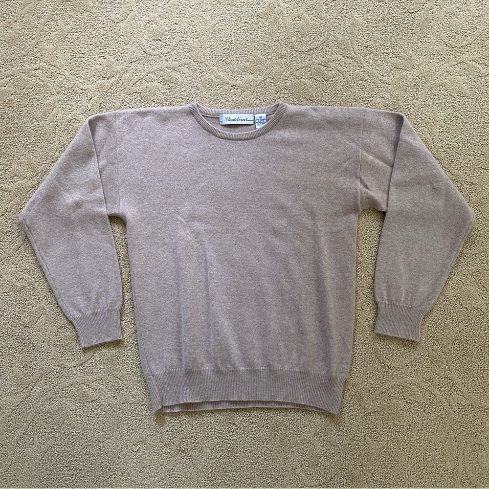 Women's Size Medium 100% Cashmere Long Sleeve Beige Sweater Sand Claude Vernet